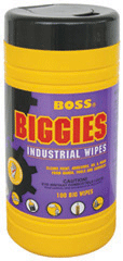 GENERAL SUPPLY - CLEANING - HAND WIPES<br><font size=3><b>BOSS Industrial Wipes 100 Count Tub (ea)