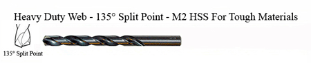 DRILL BIT - METAL CUTTING - JOBBER<br><font size=3><b>#9 135 Split Point High Speed Drill Bit (ea)
