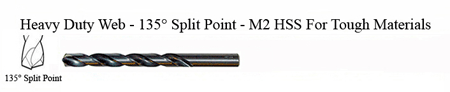 DRILL BIT - METAL CUTTING - Clearance<br><font size=3><b>#23 Hvy Dty 135 Split Point - HSPD Bit (ea