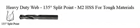 DRILL BIT - METAL CUTTING - STUBBY<br><font size=3><b>#21 x 2-1/8 135 Split Pnt - HSPD Bit (ea)