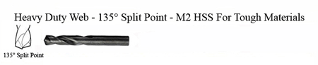 DRILL BIT - METAL CUTTING - STUBBY<br><font size=3><b>#24 x 2-1/16 135 Split Pnt - HSPD Bit (ea)