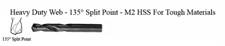 DRILL BIT - METAL CUTTING - STUBBY<br><font size=3><b>13/64 x 2-1/4 135 Split Pnt-HSPD Bit (ea)