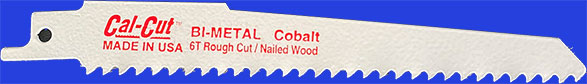 SAW & BLADE - RECIP - VANGUARD<br><b>6 x 6T (.050) Cobalt Wood/Nail Cutting Recip (ea)