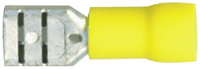 CONNECTOR - CRIMP - DISCONNECT - VINYL<br><font size=3><b>12-10 Yellow Vinyl Female .250 (100)