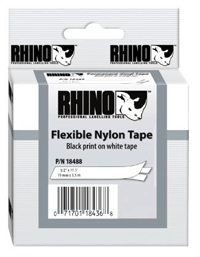 WIRE ID PRODUCTS -  LABELS - RHINO<br><font size=3><b>1/2 WHITE Flexible Nylon Label Cartridge (ea)