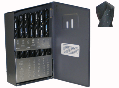 DRILL BIT - METAL CUTTING - JOBBER<br><font size=3><b>29 pc 118° Index Drill Bit Set