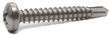 SCREWS - SELF DRILLING - STAINLESS<br><font size=3><b>10-16 x 1-1/2 Stainless Phil Pan HD (100)