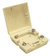 PLUG & JACK - BLANK -  SURFACE<br><font size= 3><b>White 4 Conductor Screw Post Connecting Box Shell