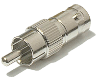 CONNECTOR - COAX - BNC ADAPTER<br><font size=3><b>BNC Female to RCA Male Adapter