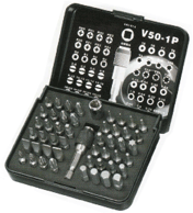 TOOL - DRIVER - SET<br><font size=3><b>50 PC Standard and Tamper Proof<br>Bit Set/Case