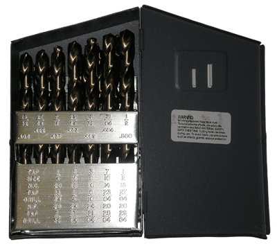 DRILL BIT - METAL CUTTING - COBALT<br><font size=3><b>29 pc Cobalt Index Drill Bit Set (USA)