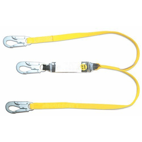 SAFETY - FALL PROTECTION LANYARD<br><font size=3><b>6' Double Leg Shock Absorbing