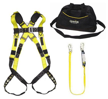 SAFETY - FALL PROTECTION KIT<br><font size=3><b>(M-L) Deluxe Harness, Lanyard, Bag