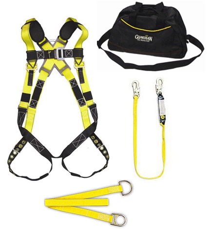 SAFETY - FALL PROTECTION KIT<br><font size=3><b>(M-L) Deluxe Harness, Lanyard, Bag w/Anchor
