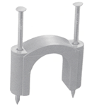 WIRE CLAMP - PLASTIC - NAIL<br><font size= 3><b>.937 (3/4 EMT) Grey Two Nail Strap (25)