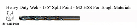 DRILL BIT - METAL CUTTING - JOBBER<br><font size=3><b>#11 Hvy Dty 135 Split Point - HSPD Bit (ea)