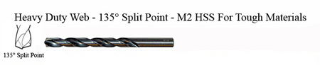 DRILL BIT - METAL CUTTING - JOBBER<br><font size=3><b>#21 Hvy Dty 135° Split Point - HSPD Bit (ea)