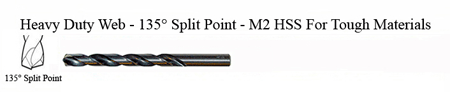 DRILL BIT - METAL CUTTING - JOBBER<br><font size=3><b>#28 Hvy Dty 135° Split Point - HSPD Bit (ea)