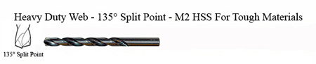 DRILL BIT - METAL CUTTING - JOBBER<br><font size=3><b>#29 Hvy Dty 135 Split Point - HSPD Bit (ea)