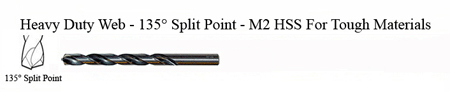 DRILL BIT - METAL CUTTING - JOBBER<br><font size=3><b>#32 Hvy Dty 135 Split Point - HSPD Bit (ea)