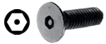 SCREWS - SECURITY - HS - MACH<br><font size=3><b>10-24 x 1/2 Flat HD HX Socket w/Pin (100)