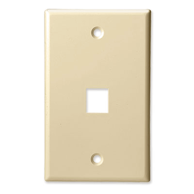 PLUG & JACK - DATACOM - KEYSTONE PLATE<br><font size= 3><b>Ivory 1-Port Keystone Plate (ea)