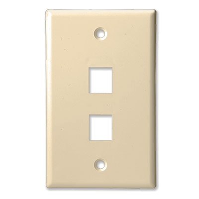 PLUG & JACK - DATACOM - KEYSTONE PLATE<br><font size= 3><b>Ivory 2-Port Keystone Plate (ea)