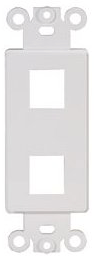 PLUG & JACK - DATACOM - DECORA - KEYSTONE<br><font size= 3><b>White 2 Port Decora Inner-Plate (ea)