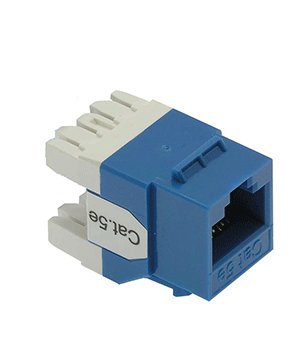 PLUG & JACK - DATACOM - KEYSTONE JACK<br><font size= 3><b> CAT 5e (Blue) 180° Keystone Jack