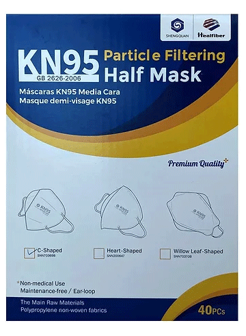 SAFETY-APPAREL-FACE MASK<br><font size=3><b>KN95 Disposable Respirator Mask 5-Layer (Box of 40)