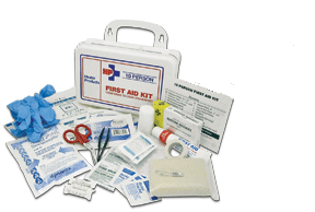 SAFETY - FIRST AID - KIT <br><font size=3><b>Vehicle First-Aid Kit  w/Eye wash - PVC Gasketed Case
