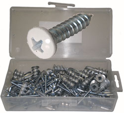 ANCHOR - ZIP-IT - METAL - KIT <br><font size=3><b>Metal Zip-It®  Kit w/White Painted Scrws (50)