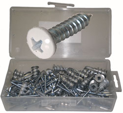 ANCHOR - ZIP-IT - METAL - KIT <br><font size=3><b>Metal Zip-It®  Kit w/White Painted Scrws (50)