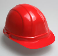 SAFETY - APPAREL - HELMET - 6 POINT <br><font size=3><b>RED Std. Omega II Safety Helmet (ea)