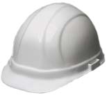 SAFETY - APPAREL - HELMET - 6 POINT <br><font size=3><b>WHITE Ratcheting Omega II Safety Helmet (ea)