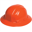 SAFETY - APPAREL - HELMET - 6 POINT <br><font size=3><b>ORANGE FULL BRIM Ratcheting Omega II Helmet