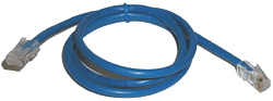 PLUG & JACK - DATACOM - CORD <br><font size= 3><b>3' CAT 5e (Blue) Patch Cord