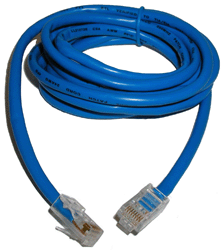 PLUG & JACK - DATACOM - CORD <br><font size= 3><b>7' CAT 5e (Blue) Patch Cord