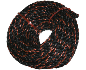 GENERAL SUPPLY - ROPE &  STRING<br><font size=3><b>3/8 x 25' 3-Strand Twisted Poly Truck Rope (ea)