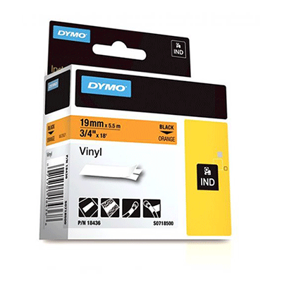 WIRE ID PRODUCTS -RHINO<br><font size=3><b>3/4 ORANGE Vinyl Label Cartridge (ea)