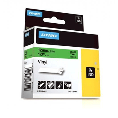WIRE ID PRODUCTS -  LABELS - RHINO<br><font size=3><b>1/2 GREEN Vinyl Label Cartridge (ea)