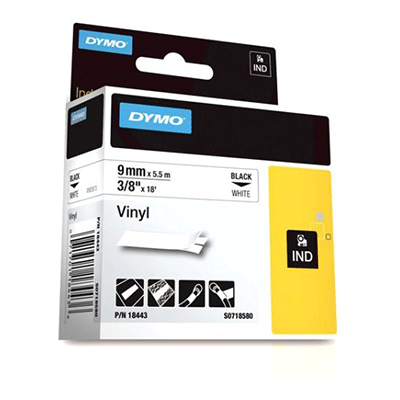 WIRE ID PRODUCTS -  LABELS - RHINO<br><font size=3><b>3/8 WHITE Vinyl Label Cartridge (ea)