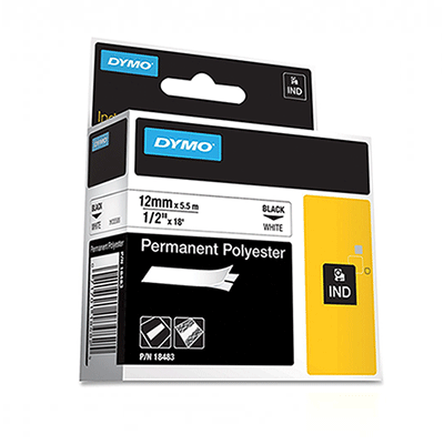 WIRE ID PRODUCTS -  LABELS - RHINO<br><font size=3><b>1/2 WHITE Permanent-Poly Label Cartridge (ea)