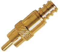 CONNECTOR - COAX - RCA<br><font size=3><b>RG-59 1 Piece Male Crimp-On RCA Connector