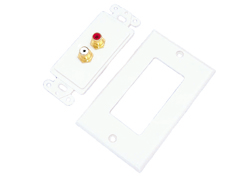 HOME THEATER - PLATE - RCA<br><font size=3><b>RCA Decora Plate w/2 RCA Jack: Red/White
