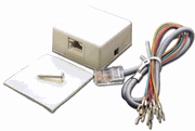 PLUG & JACK - SECURITY - RJ31X SET<br><font size= 3><b>UL94VO Jack & 2' Plug to Spade Cord Set (ea)