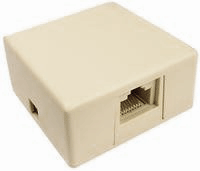 PLUG & JACK - SECURITY - RJ31X JACK<br><font size= 3><b>Ivory UL94VO Security Jack w/Shrtng Bar (ea)