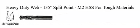 DRILL BIT - METAL CUTTING - STUBBY<br><font size=3><b>#33 x 1-7/8 135° Split Pnt - HSPD Bit (ea)