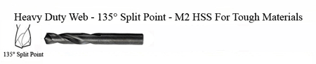 DRILL BIT - METAL CUTTING - STUBBY<br><font size=3><b>7/32 x 2-3/8 135 Split Pnt-HSPD Bit (ea)