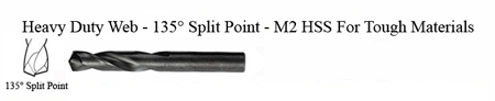 DRILL BIT - METAL CUTTING - STUBBY<br><font size=3><b>17/64 x 2-5/8 135 Split Pnt-HSPD Bit (ea)